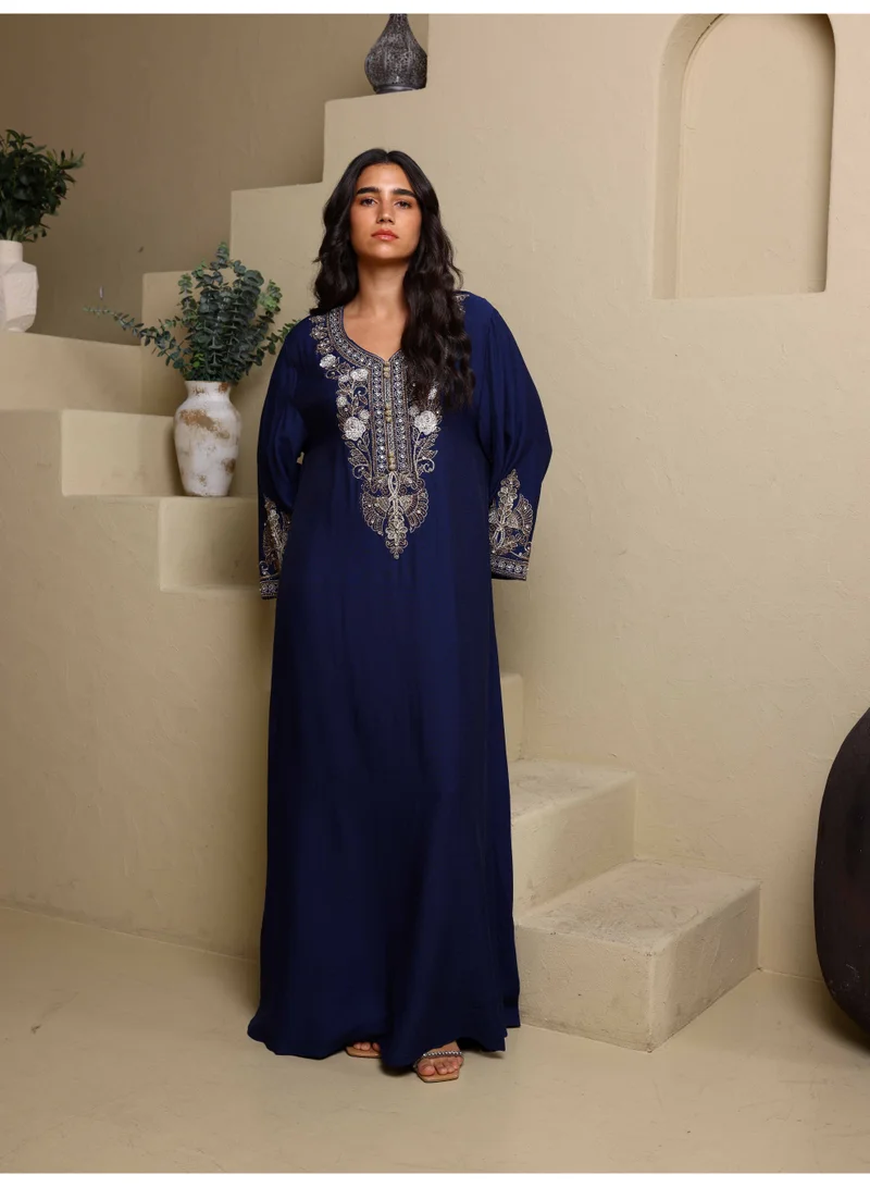 IKKXA IKKXA Qasr Jalabiya IK7001 Blue